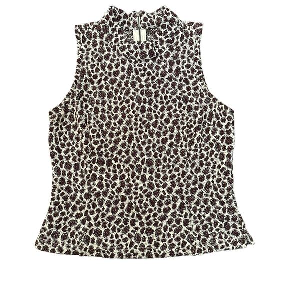 Akemi + Kin Anthropologie cream & maroon pattern sleeveless knit top size S - Picture 12 of 12